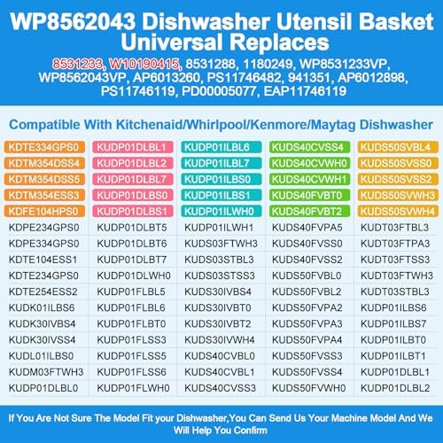 WP8562043 8531233 Dishwasher Silverware Basket Replacement
