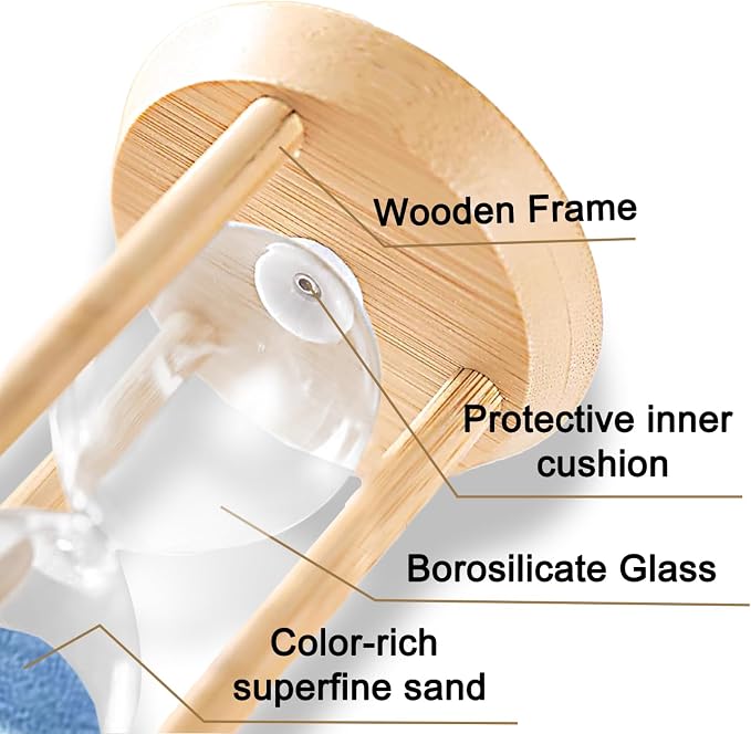 2 Minute Sand Timer, 2 Min Wooden Hourglass, Wood Mini Sand Clock, Two Minute - Image 4