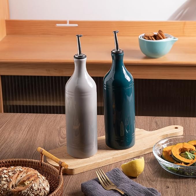 Sweejar Large Ceramic Olive Oil Dispenser Bottle, Opaque Oil Cruet Protects to - Image 7