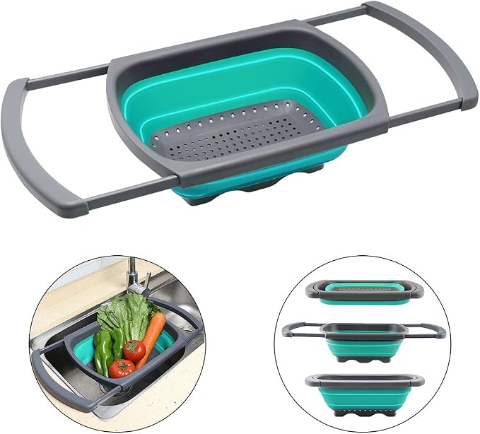Qimh Colander collapsible, Colander Strainer Over The Sink Vegetable/Fruit - Image 9