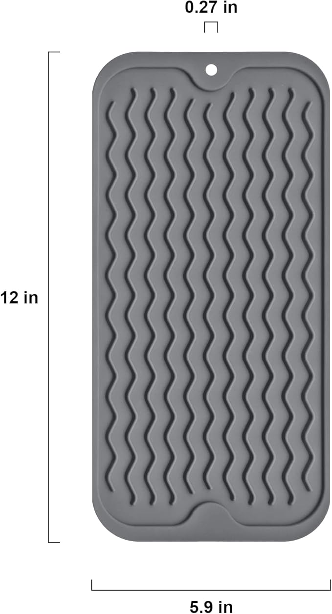 Silicone Dish Drying Mat, Non-Slip Easy Clean Sink Mat Large Heat-resistant - Image 3