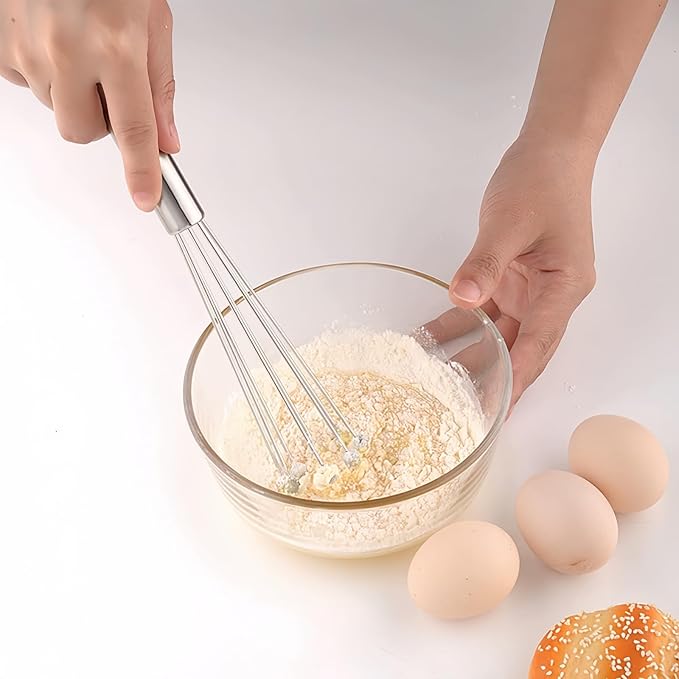2 Pieces 10.23inch Stainless Steel Ball Whisks, Durable Manual Egg Beater - Image 5