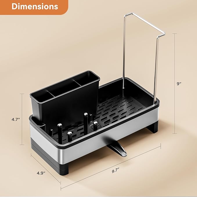 Laveshop Sponge Holder for Kitchen Sink, Rustproof Stainless Steel Sink Caddy - Image 6