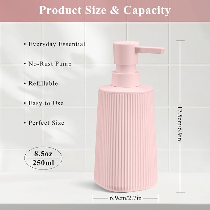 Pink 2 Pack Hand Soap Dispensers Set - Image 6