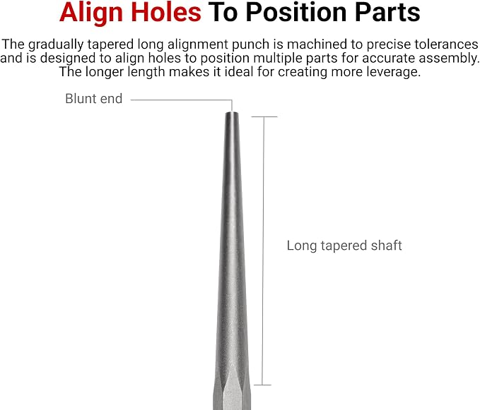 TEKTON 5/16 Inch Long Alignment Punch | 66278 | Made in USA - Image 2