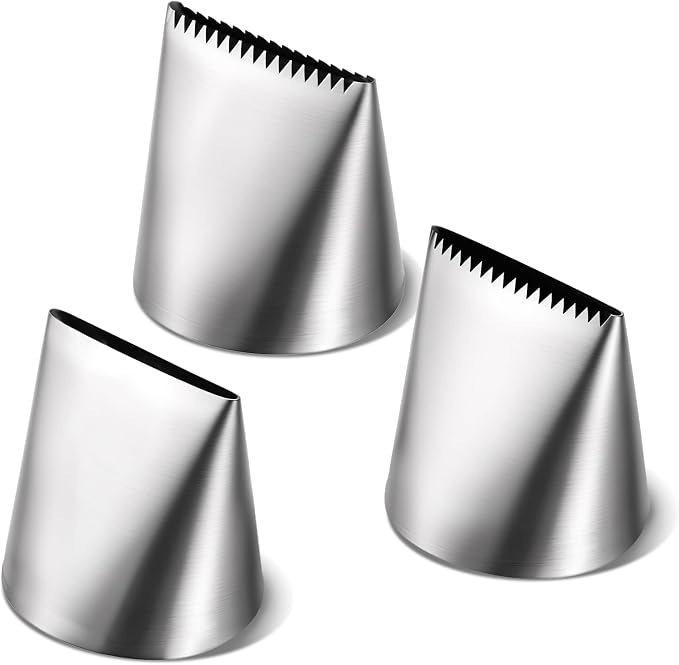 Ptwola 3 PCS Piping Tips Set Large Frosting Piping Kit Stainless Steel Cake by Unknown