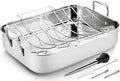 JY COOKMENT Roasting Pan with Baking Rack, 16.5 Inch Stainless Steel Turkey by JYCOOKMENT