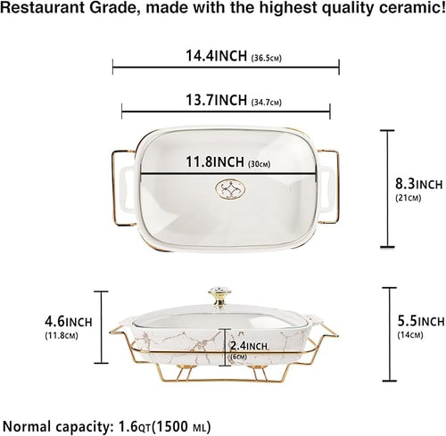 12" x 8" Ceramic Casserole Dish - Image 2