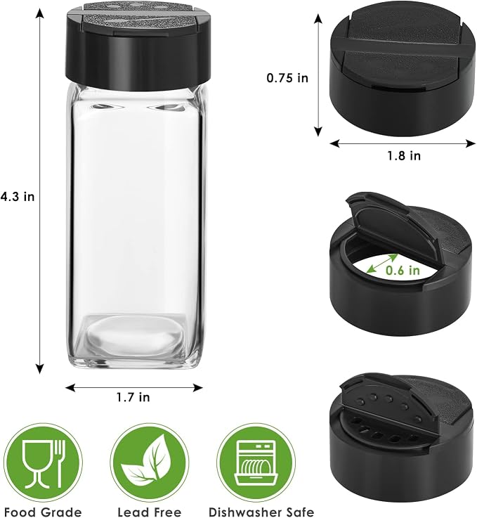 Saiveina 12 Pack Glass Spice Jars - Image 2