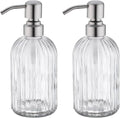 Glass Soap Dispensers for Kitchen and Bathroom, 16oz Heavey Glass Bottle by LEETCPHOME
