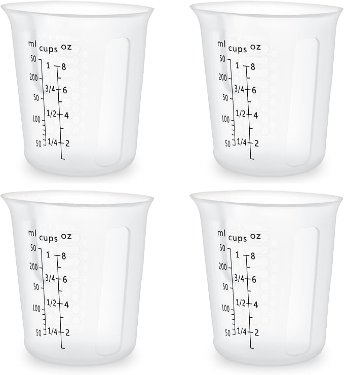 1Cup/250ml Silicone Measuring Cups 4-Pack Set, Reusable 8oz Silicone Cups Set by SwigranceQualityCreativity