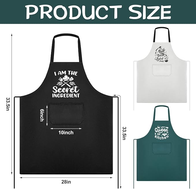 Jeyiour 3 Pack Funny Cooking Aprons Women Oil-proof Kitchen Aprons - Image 2