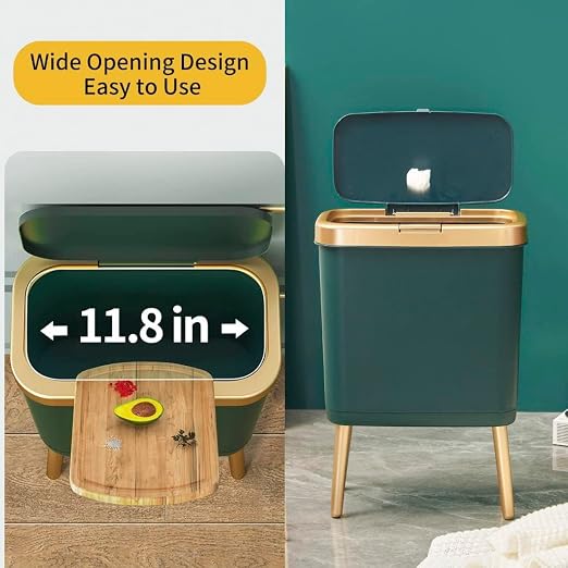 Procade Trash Can with Lid, Small Bathroom Garbage Can with Lid, Plastic Trash - Image 5