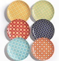 Metahom 10 Inch Dinner Plates Set of 6, Colorful Ceramic Plates
