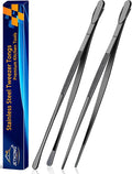 JETKONG 2 Pcs 14-Inch Food Tweezer Tongs Extra Long Stainless Steel Kitchen by JETKONG