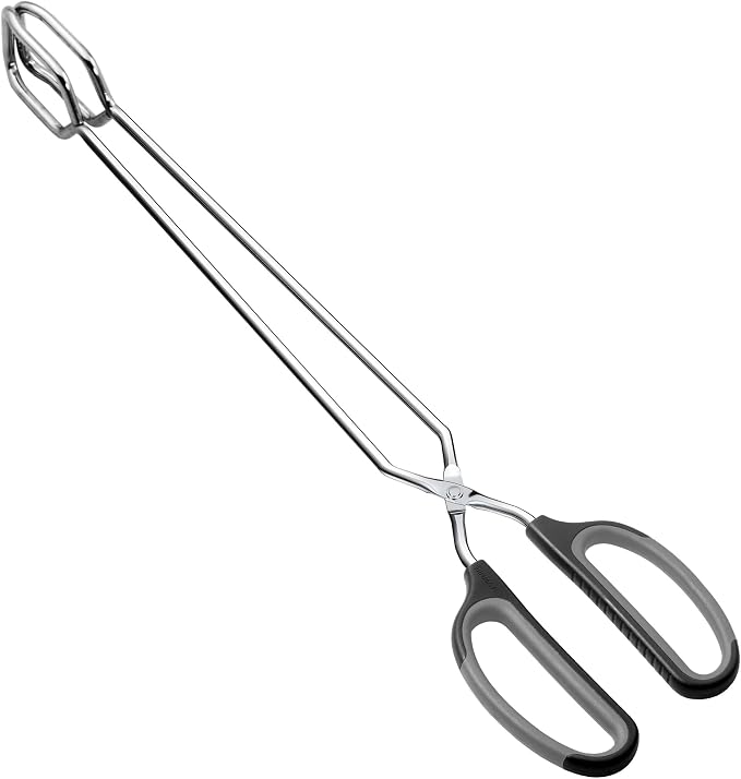 HINMAY Scissor Tongs 16-Inch Extra Long Stainless Steel Barbecue Grilling Tongs by HINMAY