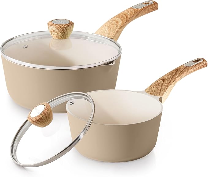 SENSARTE 2.0 & 3.0 Quart Ceramic Sauce Pan Sets by SENSARTE