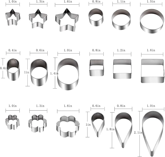 Mini Cookie Cutter Set, 30 Tiny Stainless Steel Cookie Stamps of Rectangle - Image 2