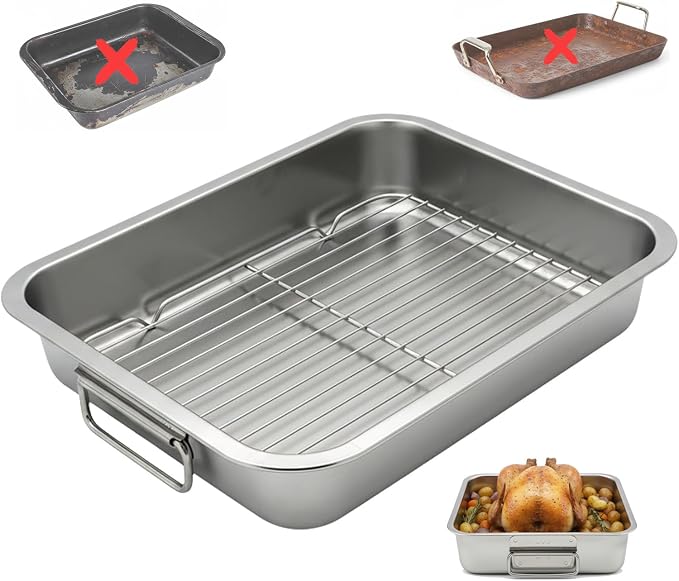 Stainless Steel Roasting Pan by Unknown