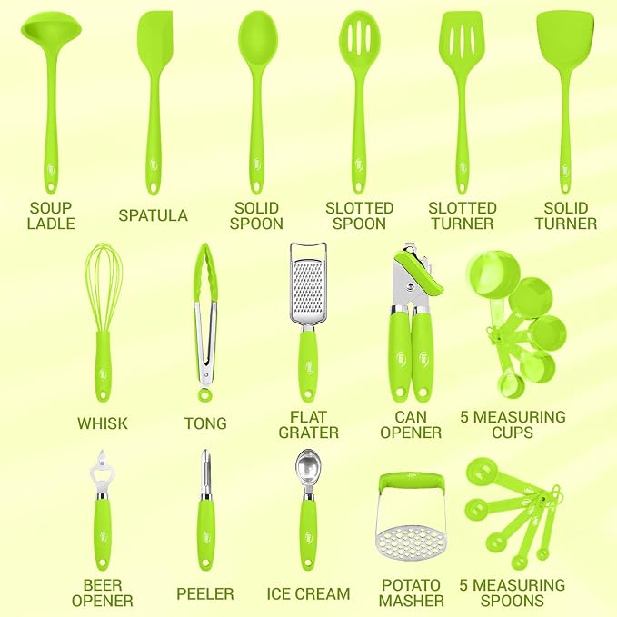 Kaluns Silicone Kitchen Utensils Set 24 Pcs Silicone Cooking Utensils Set - Image 2