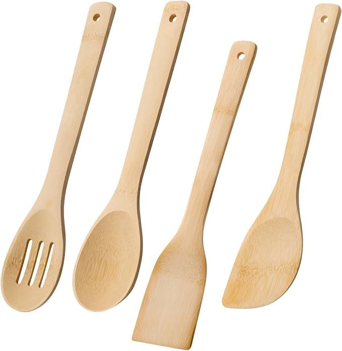 Wooden Spoons for Cooking, Wooden Spoon & Wooden Spatula, Bamboo Cooking by HEFILD