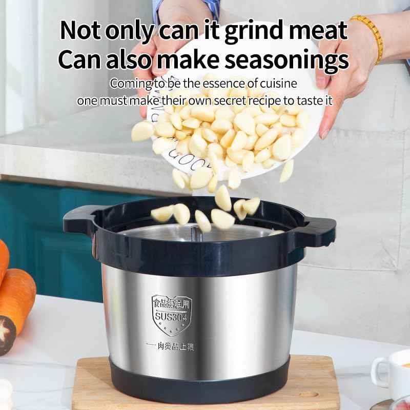 Electric Food Processor, 6L, Stainless Steel Meat Grinder
