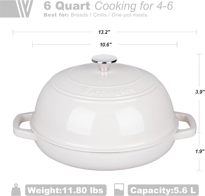 VORRINGARD Enameled Cast Iron Dutch Oven Pot - Image 2