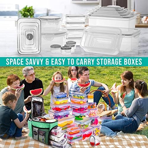 RockBerry 50 Pcs Large Food Storage Containers with Lids, 85 OZ