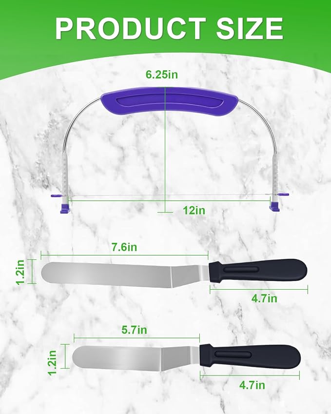 1PCS Purple Adjustable Food Grade Stainless Steel Cake Cutter Slicer Leveler - Image 6