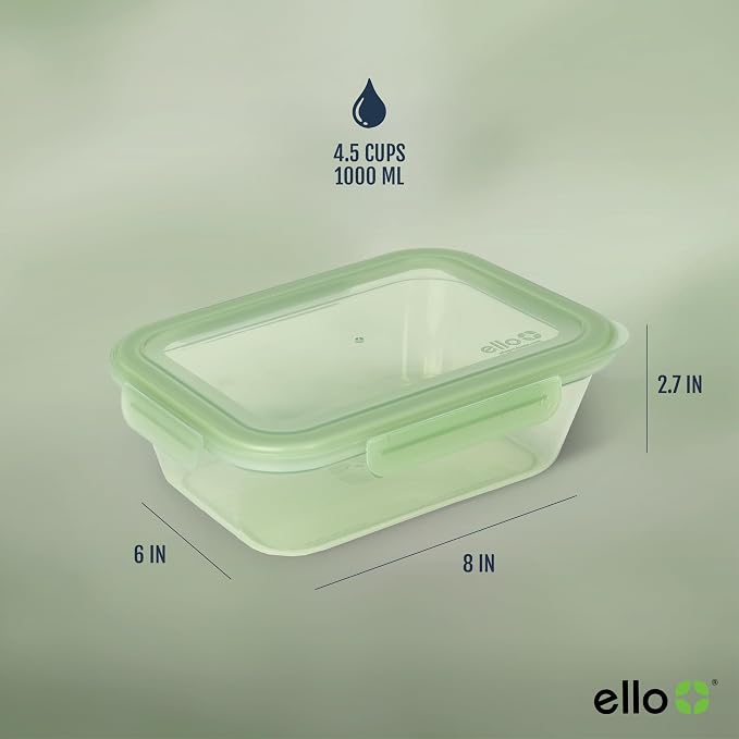 Ello Snap & Nest 10-Piece 4.5 Cup Plastic Meal Prep Set, Reusable Food - Image 7