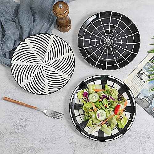 Ceramic Dessert Plates 8 Inch - Salad Appetizer Plate Set of 6