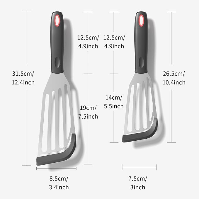 2Pack Silicone Fish Spatulas for Nonstick Cookware, Fish Turner Spatula - Image 4