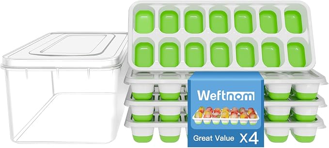 Ice Cube Tray, Ice Cube Trays for Freezer 4 Pack by WEFTNOM