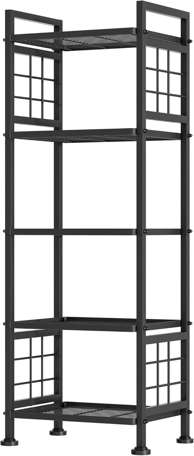 GIOTORENT 5-Wire Standing Book Shelf & Bookcase, Metal Storage
