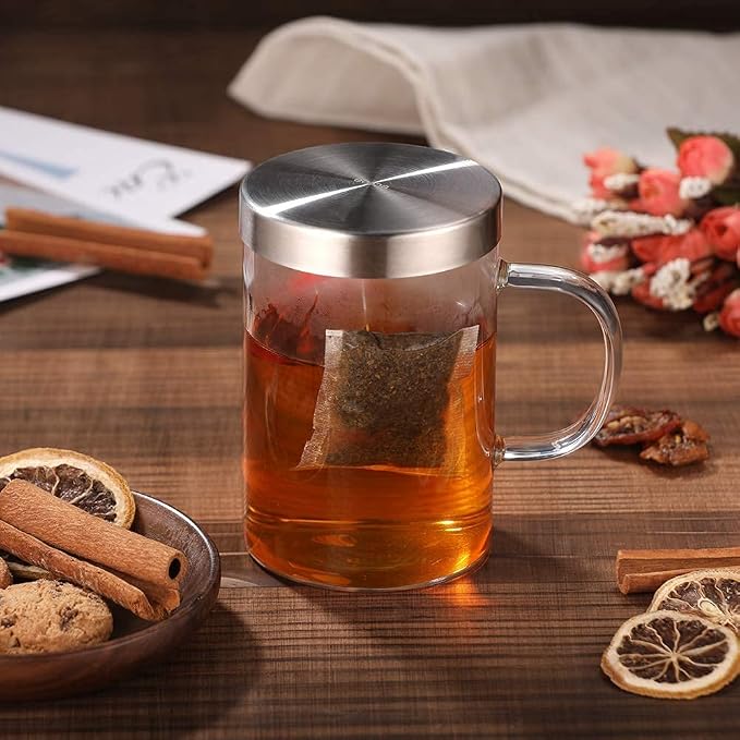 ecooe 16.9 Oz Borosilicate Glass Tea Mug Cup Tea Glasses - Image 7