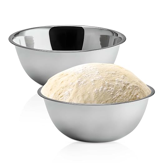 OCS Parts 5 Quart Mixing Bowls | Set of 2 | 11.25-Inch Stainless Steel by OCSParts