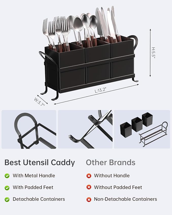 Black Kitchen Utensil Holder - Image 2