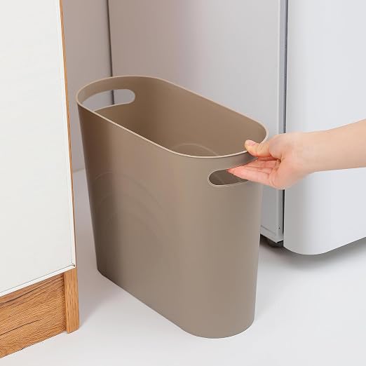 rejomiik Small Trash Can, Slim Garbage Can Plastic Waste Basket - Image 2
