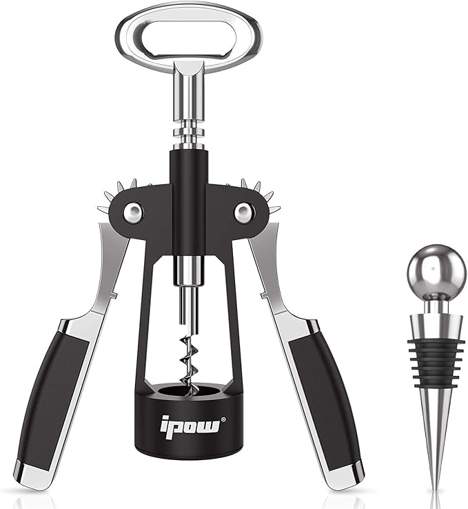 IPOW Wine Opener, Zinc Alloy Wine Bottle Opener, Wing Corkscrew Heavy Duty by IPOW