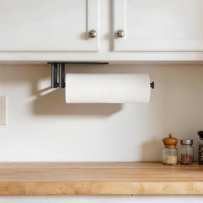 Paper Towel Holder Under Cabinet, Upgraded Dual-Rod Adhesive Paper Towel Holder - Image 6