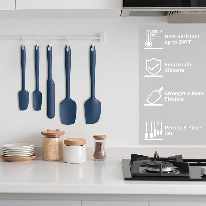 Coukre Silicone Spatula Set of 5, High Temperature Resistant, Food Grade - Image 4
