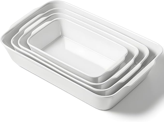 HOMBENE Baking Dish Set for 4, Ceramic Bakeware Sets by HOMBENE