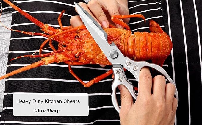 AWinjoy Heavy Duty Sharp Kitchen Scissors, Dishwasher Safe, Cooking Shears - Image 4