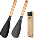 Cooking Spoon for Nonstick Cookwares, Wood Handle Spoon for Mixing, and Scrape by BADIANO