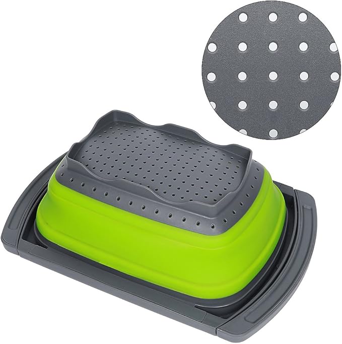 Qimh Colander collapsible, Colander Strainer Over The Sink Vegetable Fruit - Image 6