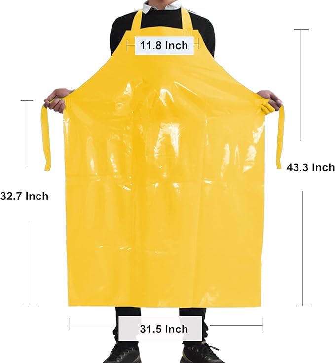 ELEBOX Waterproof Oil Proof Bib Apron Utility Apron Chemical Resistant Apron - Image 2