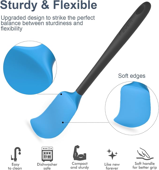 Silicone Spatula Set, 6 Pieces Food Grade Kitchen Utensils - Image 3