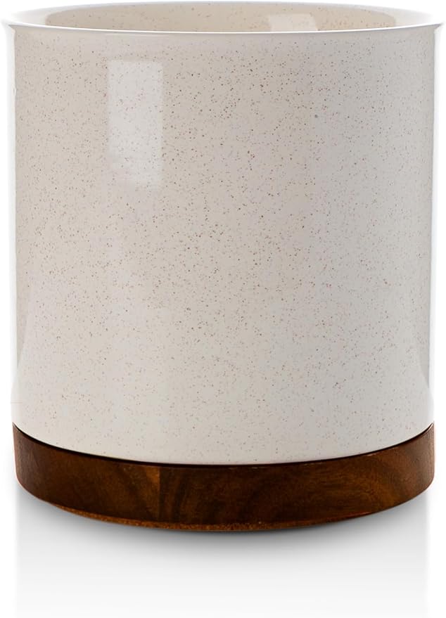 Nucookery 360°Rotating Utensil Holder, 7.2" Large Utensil Crock, Farmhouse - Image 8