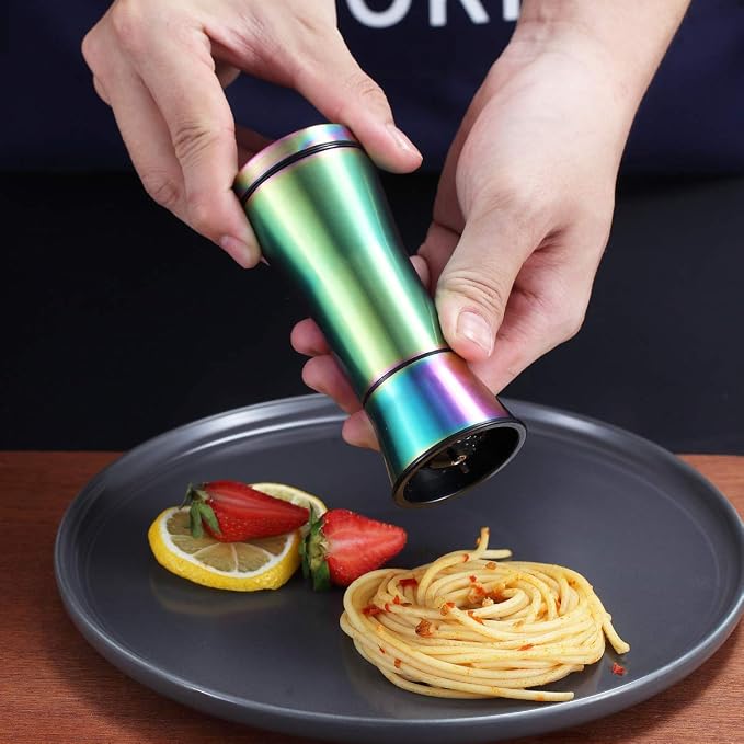 Rainbow Salt And Pepper Shakers, Kyraton Titanium Plating Stainless Steel Salt - Image 6