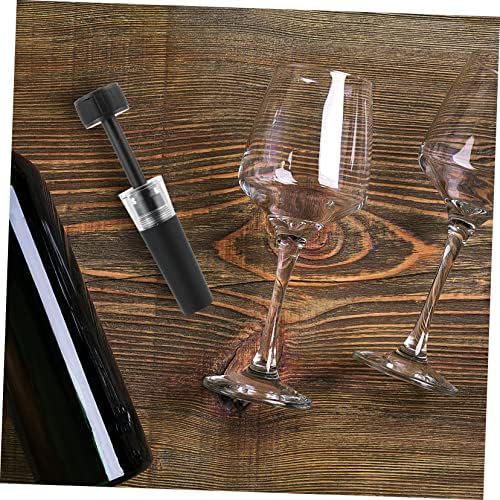 2pcs Vacuum Wine Stopper Black Plastic for Wine Bottles
